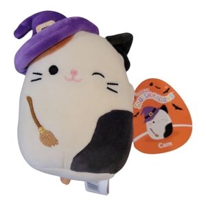 Halloween Squishmallows Cat Cam Cream and Black Plush Toy